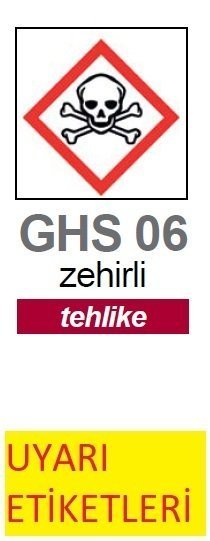 İsolab uyarı etiketleri - GHS 6 - tehlike - 37 x 52 mm (250 etiket)