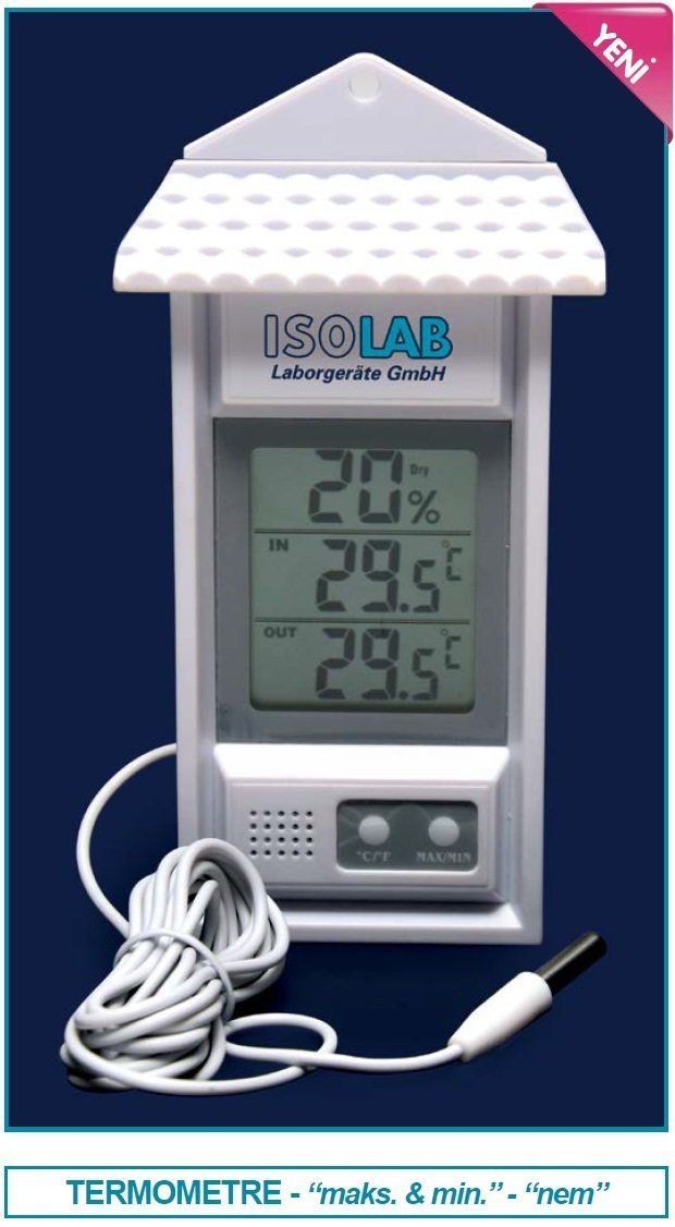 İsolab termometre - maximum/minimum - nem (1 adet)