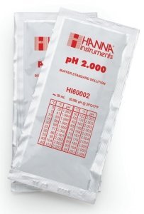 HANNA HI60002-02 pH 2.000 -  25oC Millesimal Calibration Buffer Sachets, (25 x 20mL)