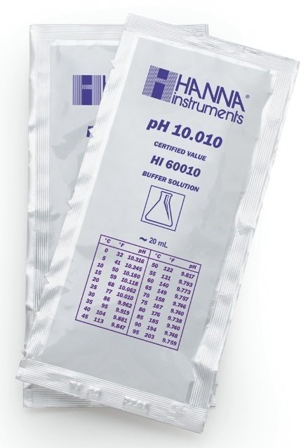 HANNA HI60010-02 pH 10.010 -  25oC Millesimal Calibration Buffer Sachets, (25 x 20mL)