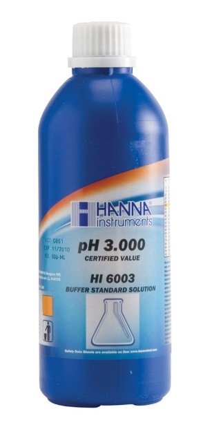 HANNA HI6003 pH 3.000  -  25oC Millesimal Calibration Buffer, 500 mL