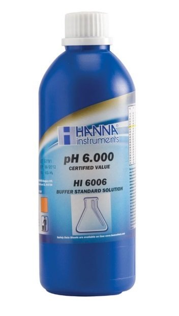 HANNA HI6006 pH 6.000  -  25oC Millesimal Calibration Buffer, 500 mL