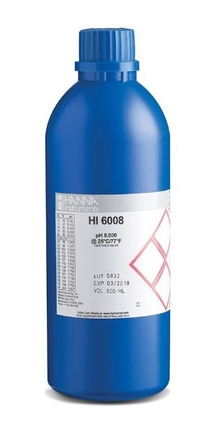 HANNA HI6008 pH 8.000  -  25oC Millesimal Calibration Buffer, 500 mL
