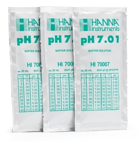 HANNA HI70007P pH 7.01 -  25oC  Calibration Buffer Sachets, (25 x 20mL)