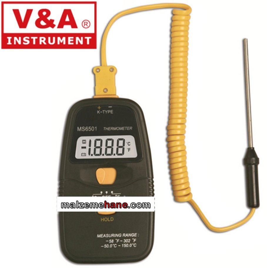 V&A MS6501 K Tipi Prob Okuyucu Termometre ve Prob