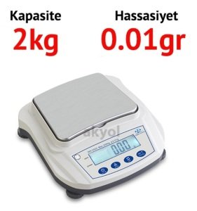 WH-2002 Dijital Hassas Terazi - Hassasiyet: 0.01 gr. Max: 2 kg.