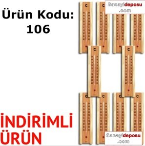 10 ADET Model 106 Küçük Tip Ahşap Oda Termometresi