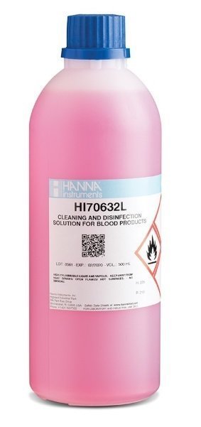 HANNA HI70632L Cleaning and Disinfection Solution for Blood Products, 500 mL bottle