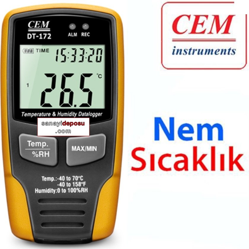 CEM DT-172 Sıcaklık ve Nem Kayıt Cihazı