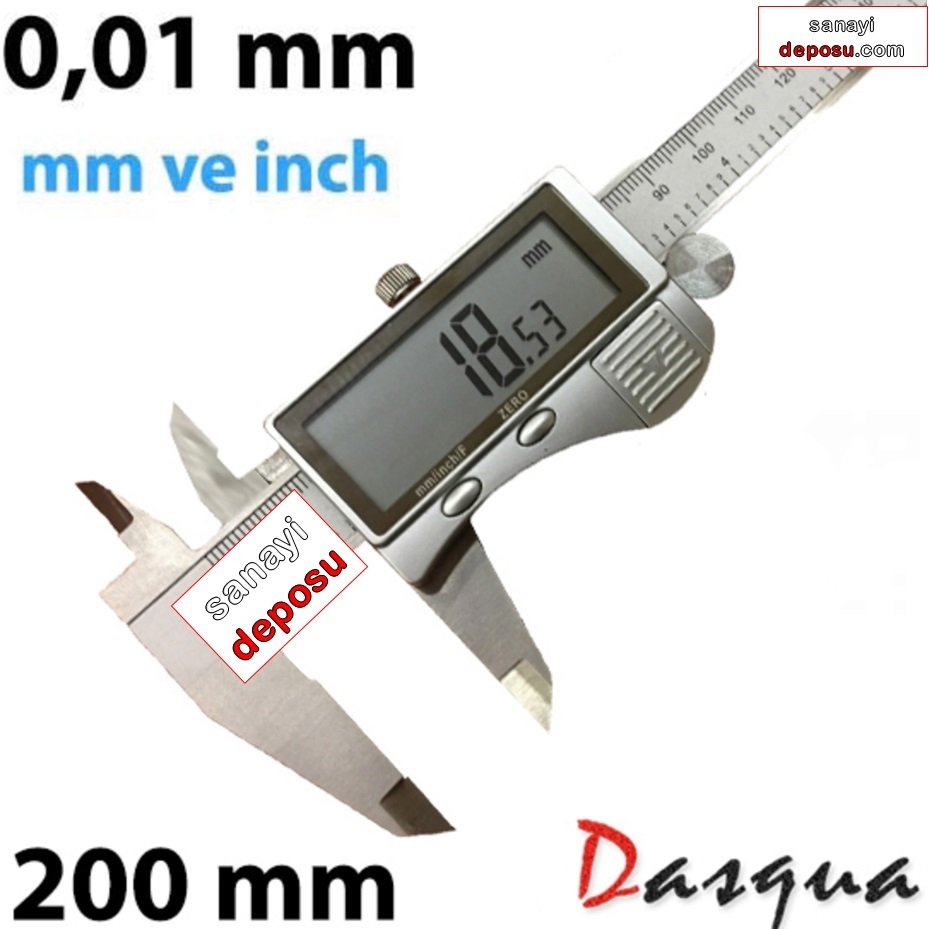 Dasqua 2111-200 Geniş Ekranlı Kumpas 0-200 mm