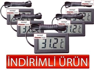 DC-1 Mini Kablolu Soketli Termometre (5 li Paket)