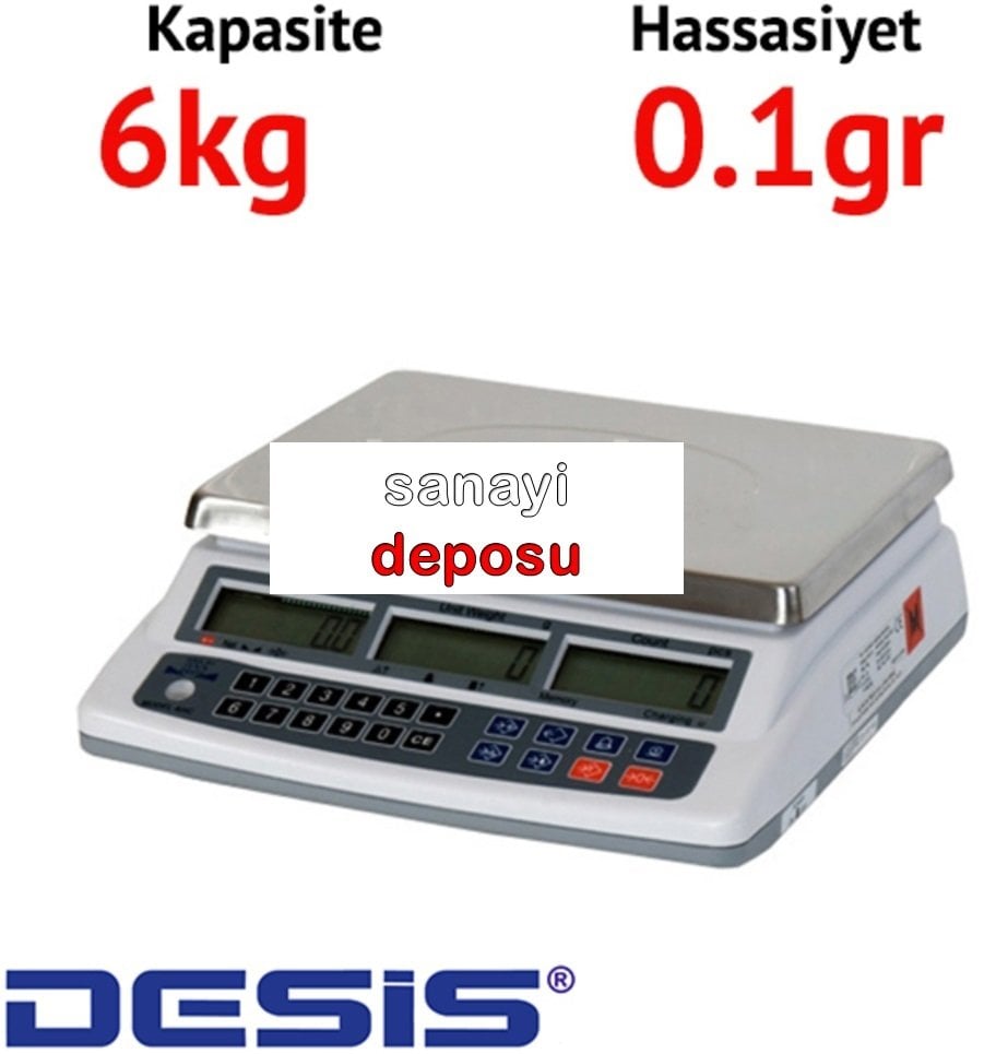 Desis AHC Dijital Hassas Sayıcı Terazi - Hassasiyet: 0.1 gr. Max: 6 kg.