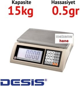 Desis JW Dijital Hassas Terazi - Hassasiyet: 0.5 gr. Max: 15 kg.