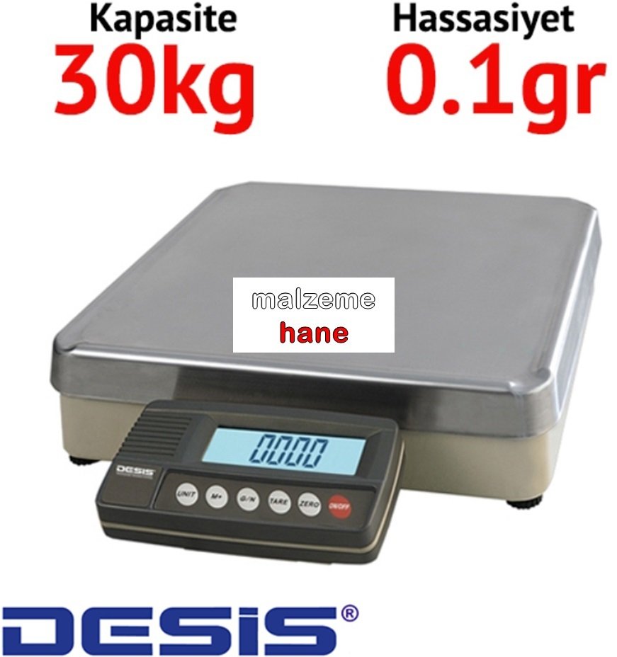 Desis PRW Dijital Hassas Terazi - Hassasiyet: 0.1 gr. Max: 30 kg.