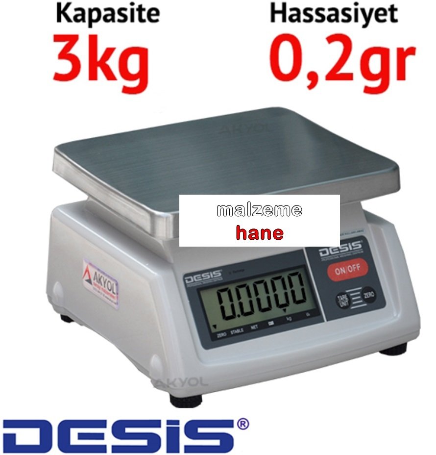 Desis T28 Dijital Hassas Terazi - Hassasiyet: 0.2 gr. Max: 3 kg.
