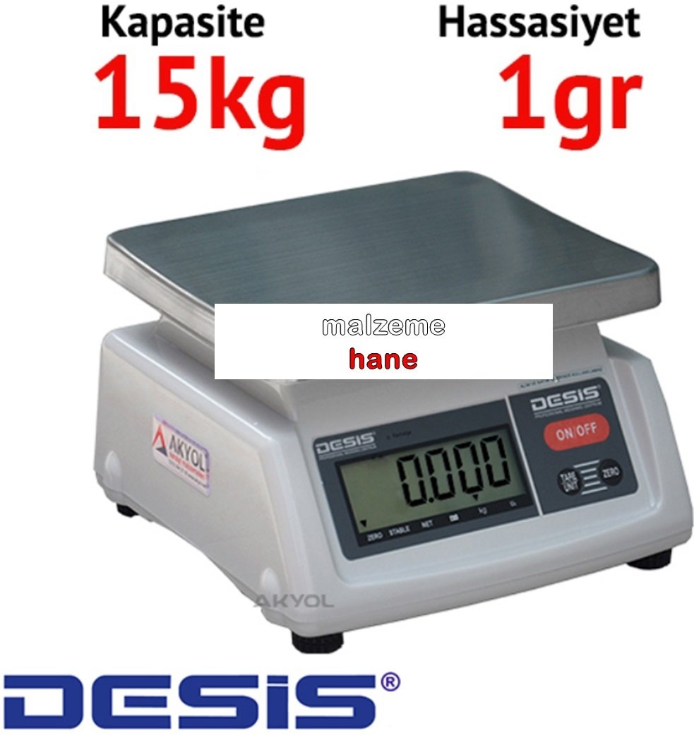 Desis T28 Dijital Hassas Terazi - Hassasiyet: 1 gr. Max: 15 kg.