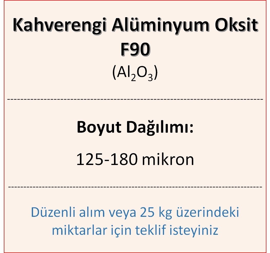 Kahverengi Alüminyum Oksit F90 - Al2O3 - 125-180mikron
