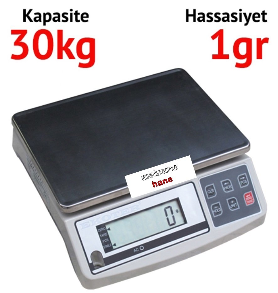 EKOTER H5 Dijital Hassas Terazi - Hassasiyet: 1 gr. Max: 30 kg.