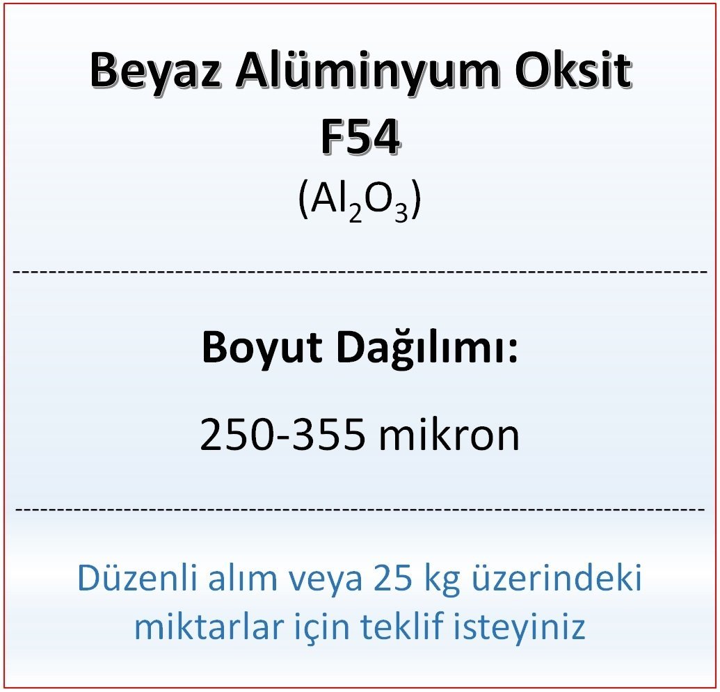 Alüminyum Oksit F54 - Al2O3 - 250-355mikron