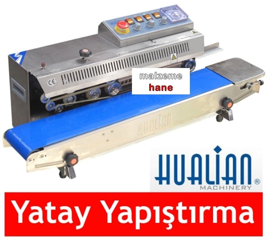 Hualian YATAY Yürüyen Bantlı Otomatik Folyo ve Naylon Yapıştırma Makinası