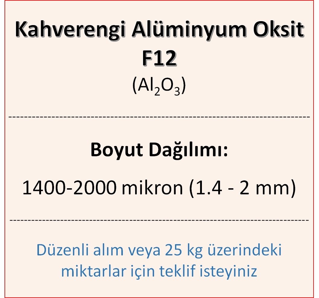 Kahverengi Alüminyum Oksit F12 - Al2O3 - 1400-2000mikron