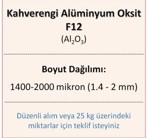 Kahverengi Alüminyum Oksit F12 - Al2O3 - 1400-2000mikron