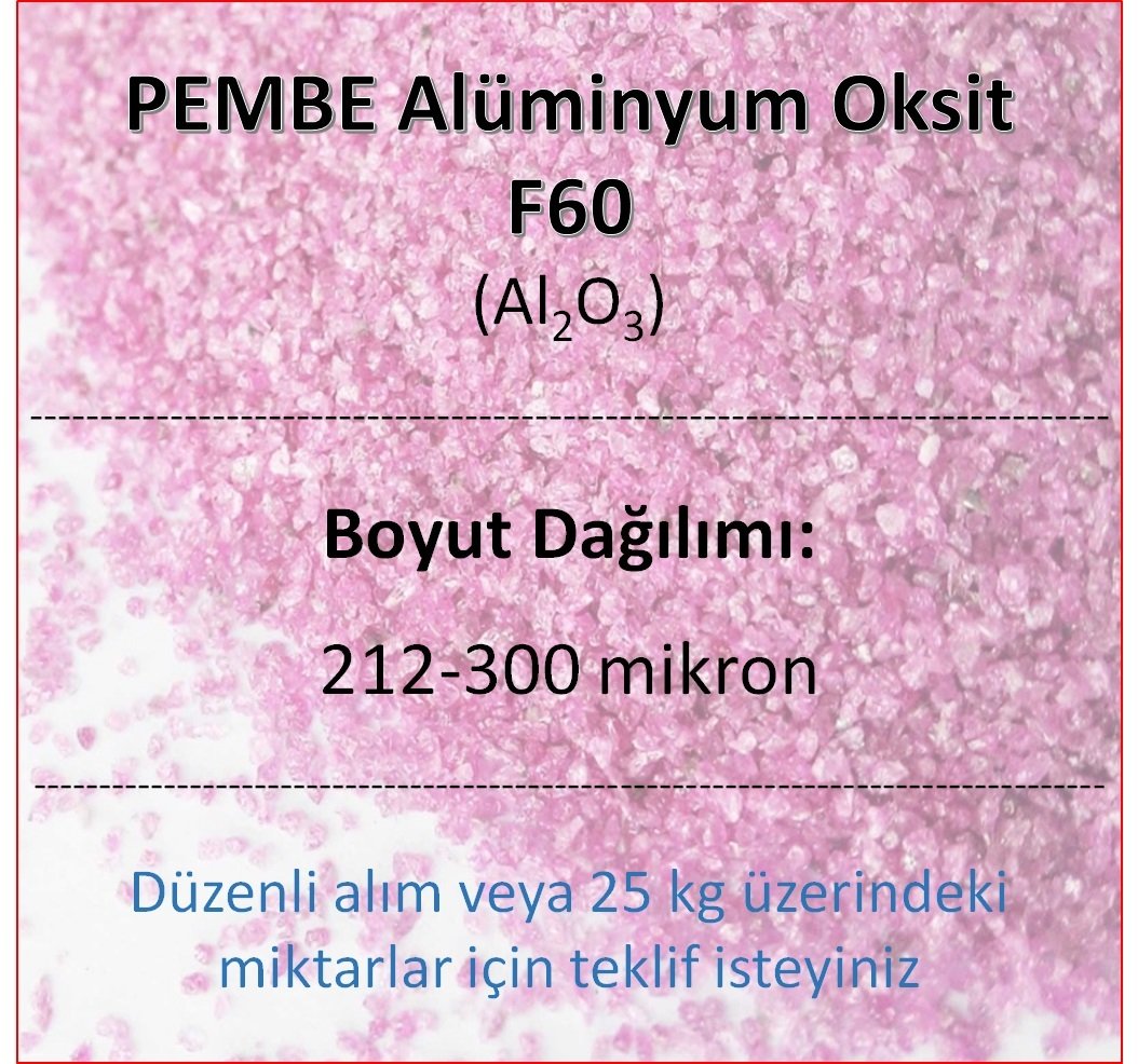 Pembe Alüminyum Oksit F60 - Al2O3 - 212─300mikron