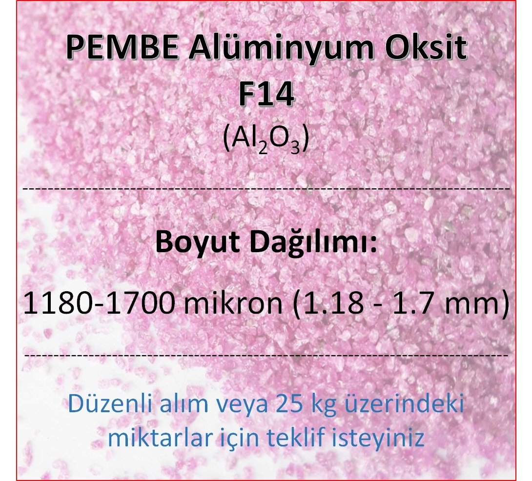 Pembe Alüminyum Oksit F14 - Al2O3 - 1180─1700mikron