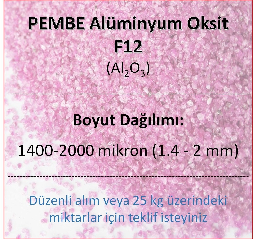 Pembe Alüminyum Oksit F12 - Al2O3 - 1400─2000mikron