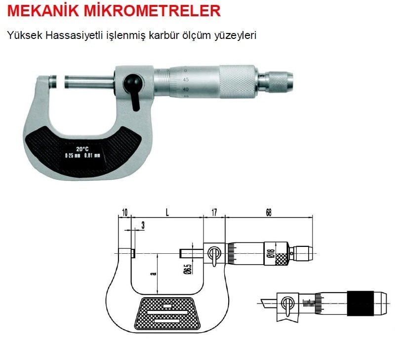 Mekanik Mikrometre 50-75mm