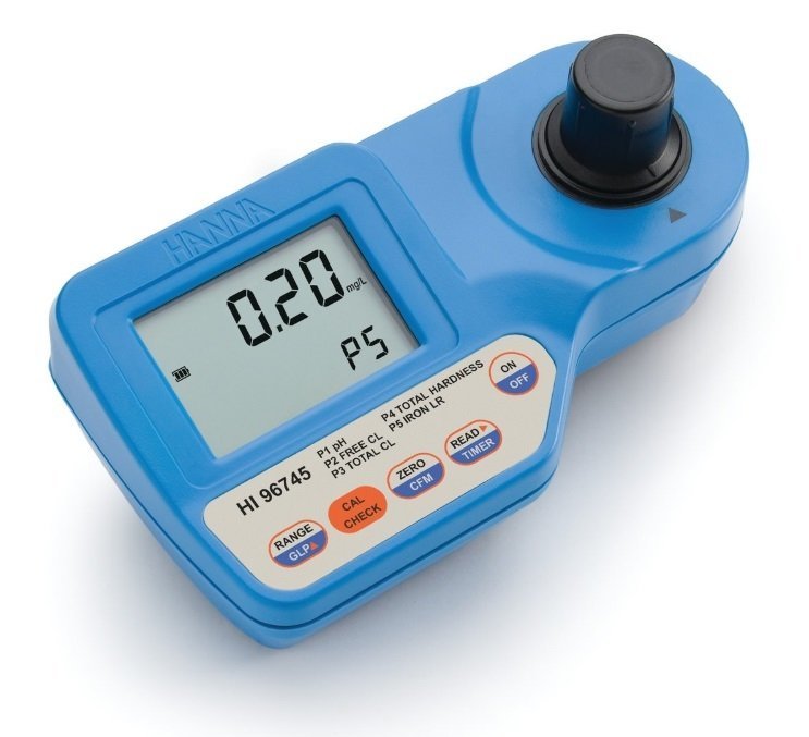 HANNA HI96745 pH, Serbest ve Toplam Klor, Toplam Sertlik ve Demir Düşük Mesafeli Taşınabilir Fotometre