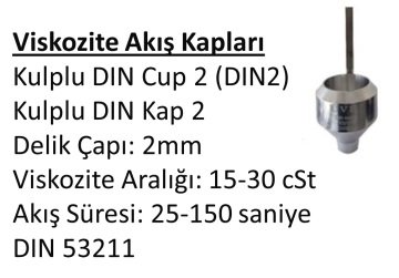 Daldırma Tip Kulplu DIN 53211 Akış Kabı - (2mm & 15-30 cSt)