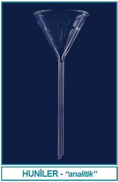 İsolab huni - analitik - cam - uzun saplı - çap 80 mm (1 adet)