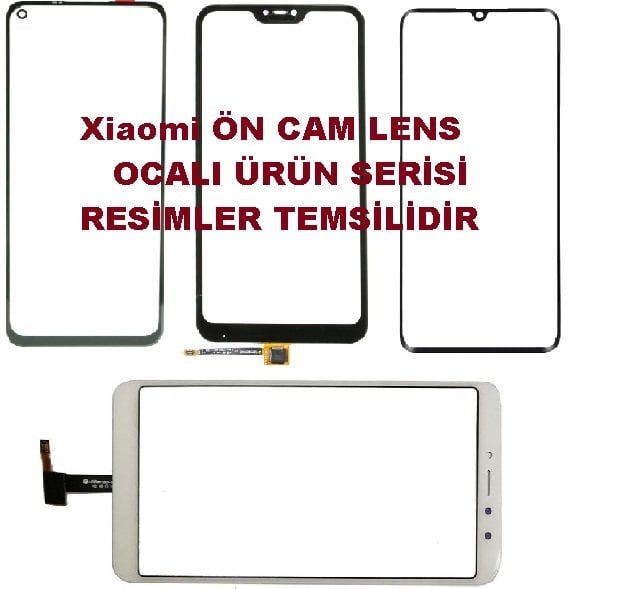 Xiaomi Redmi 9S Ocalı Ön Cam Lens Siyah