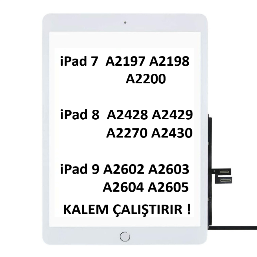 Apple iPad 7.Nesil A2197 A2198 A2200 Dokunmatik Tuşlu Beyaz Orjinal