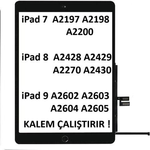 Apple iPad 8.Nesil A2270 A2428 A2429 A2430 Dokunmatik Tuşlu Siyah Orjinal