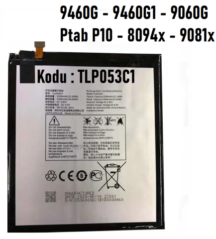 Preo Ptab T10 TLp053C1 Batarya Pil