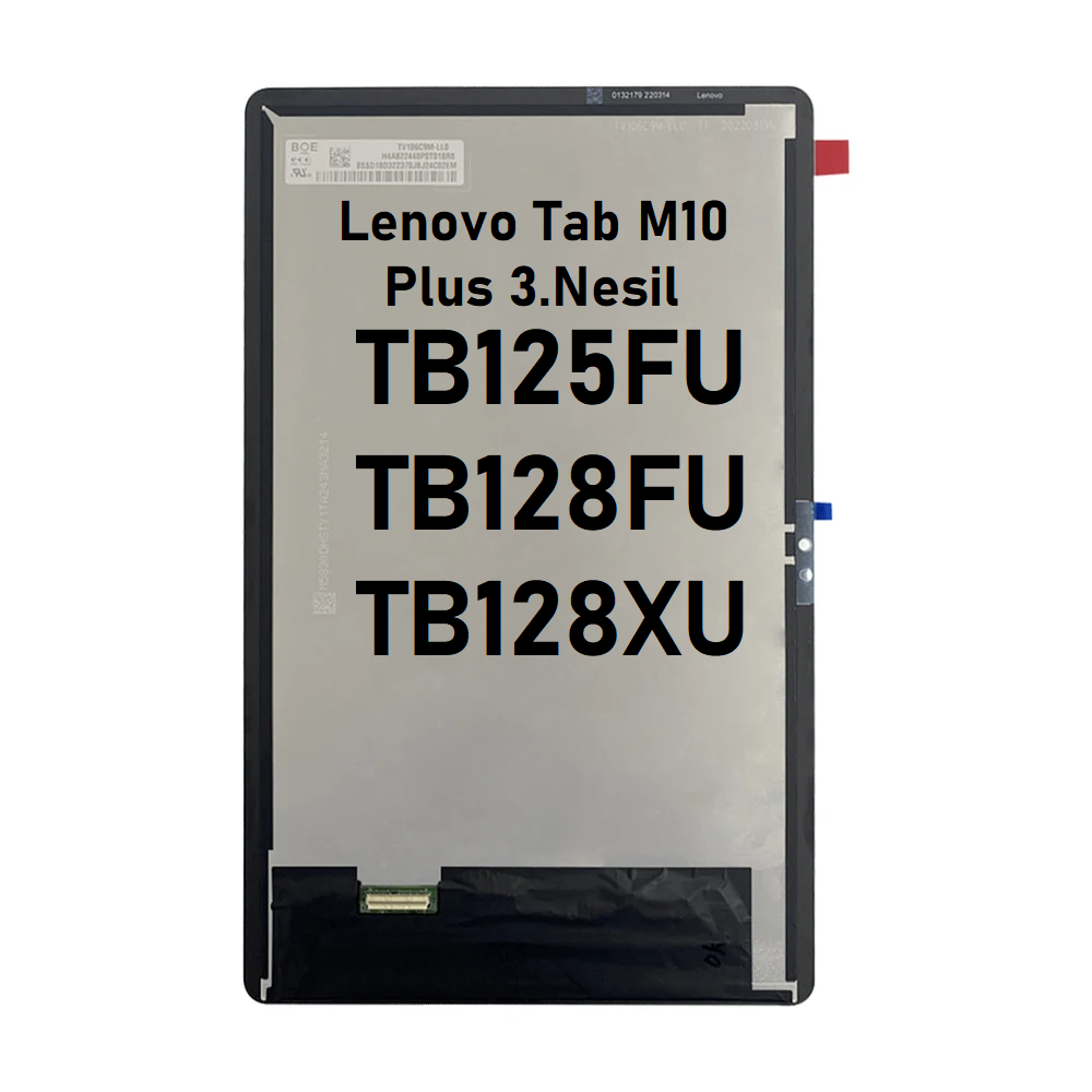 Lenovo Tab M10 Plus 3.Nesil TB125FU TB128FU TB128XU Lcd Ekran Dokunmatik Takım