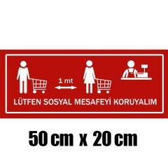 50cmx20cm Yapışkanlı Yazı