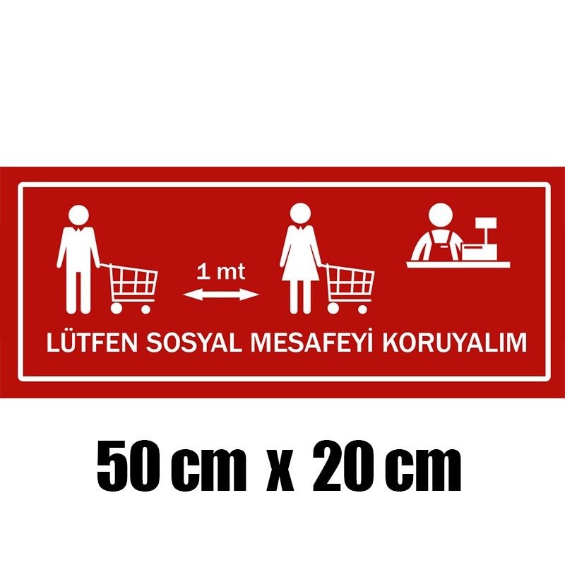 50cmx20cm Yapışkanlı Yazı