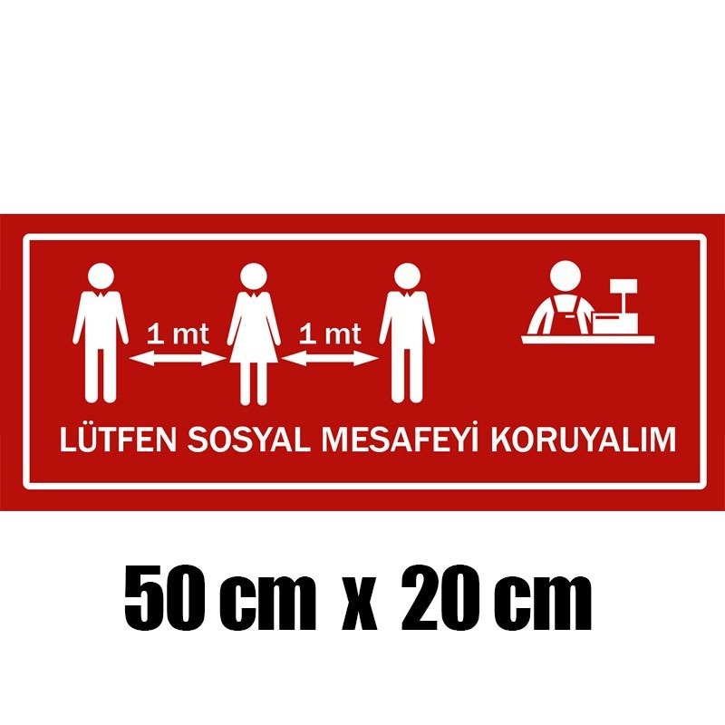 50cmx20cm Yapışkanlı Yazı