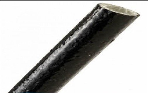 6mm 1mt Cam Elyaf Siyah Kablo Makaronu