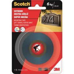 3M 4002 Scotch® Extra Güçlü Çift Taraflı Köpük Bant 19mm x 1,5m