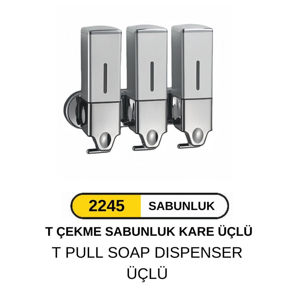 SIVI SABUNLUK VE LOSYON VERİCİ KROM KARE KENAR 304 ÜÇLÜ