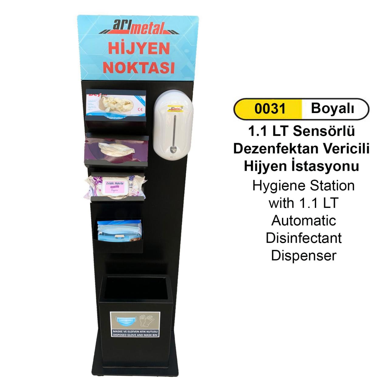 Hijyen istasyonu ve 1.1 LT Sensörlü Dezenfektan Verici