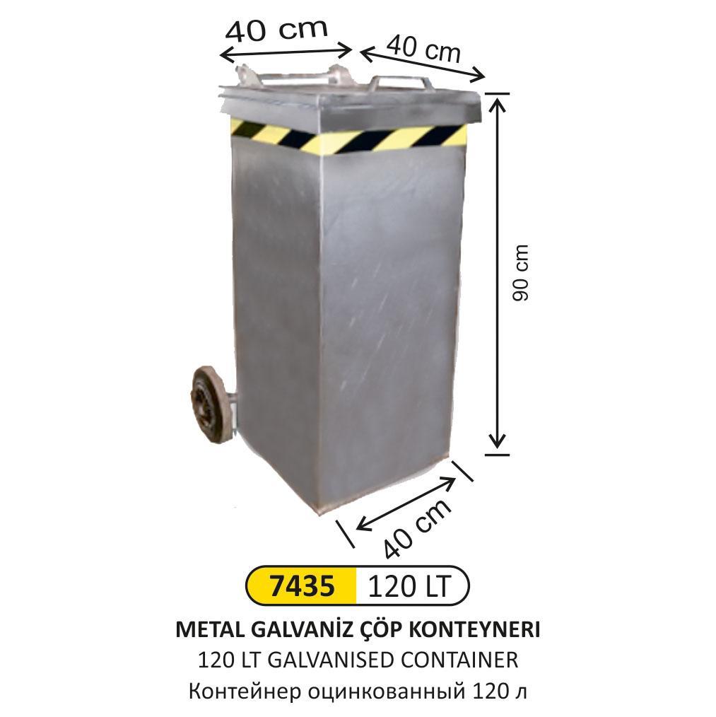 120 LT GALVANİZ ÇÖP KONTEYERİ