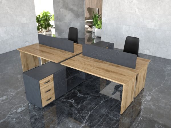 4 LÜ ÇALIŞMA MASASI 290 X 302