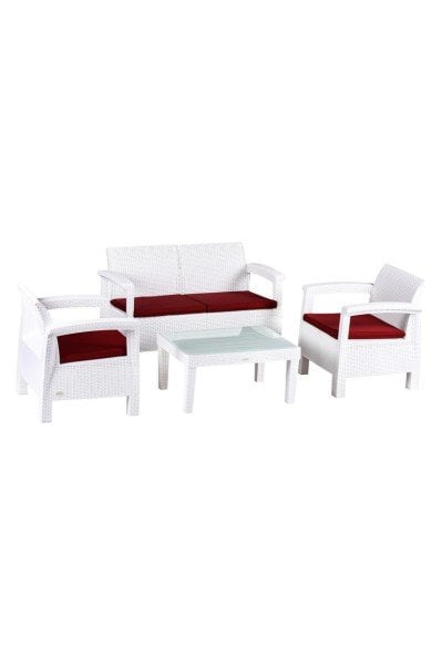 TOSCANA RATTAN OTURMA GRUBU l 1 İKİLİ 2 TEKLİ 1 SEHPA