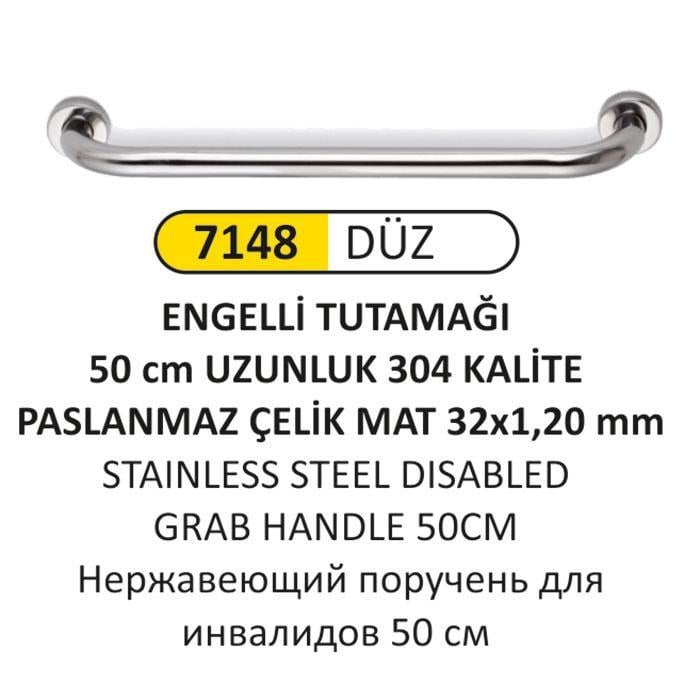 50 CM DÜZ 304 KALİTE ENGELLİ TUTAMAĞI