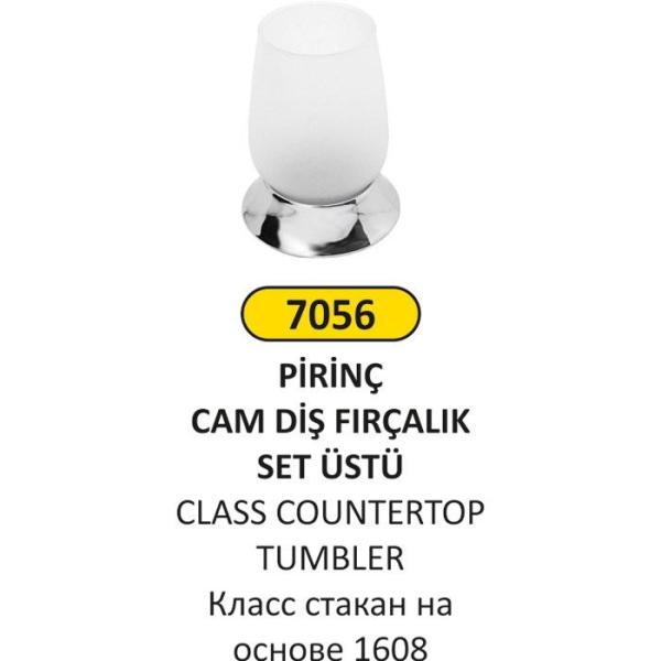 LÜKS PİRİNÇ SET ÜSTÜ CAM DİŞ FIRÇALIK